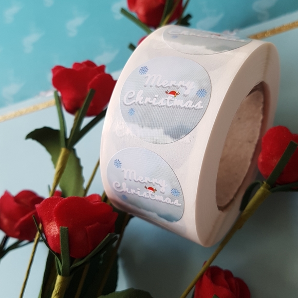 🎅🏼 500 pcs Merry Christmas Thank You Stickers 1" In. - Picture 4 of 5